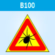 Знак «Опасно! Клещи», B100 (пластик, сторона 200 мм)